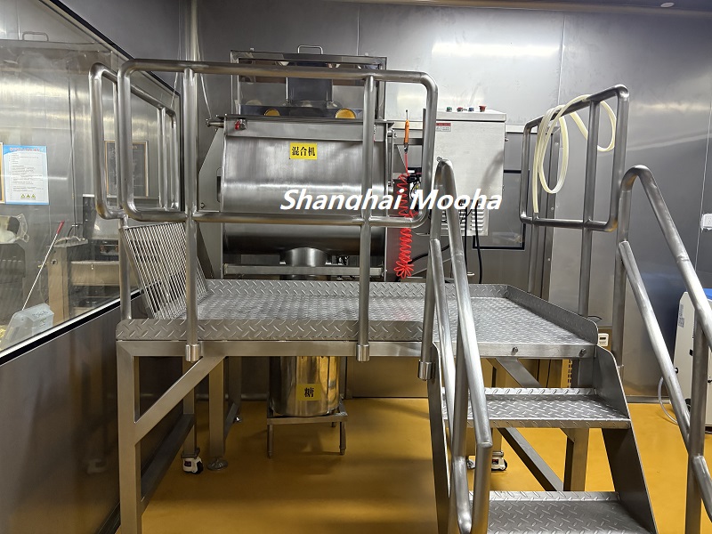 Herb Spice pharmacy Powder Ribbon Blender installation in customer factory